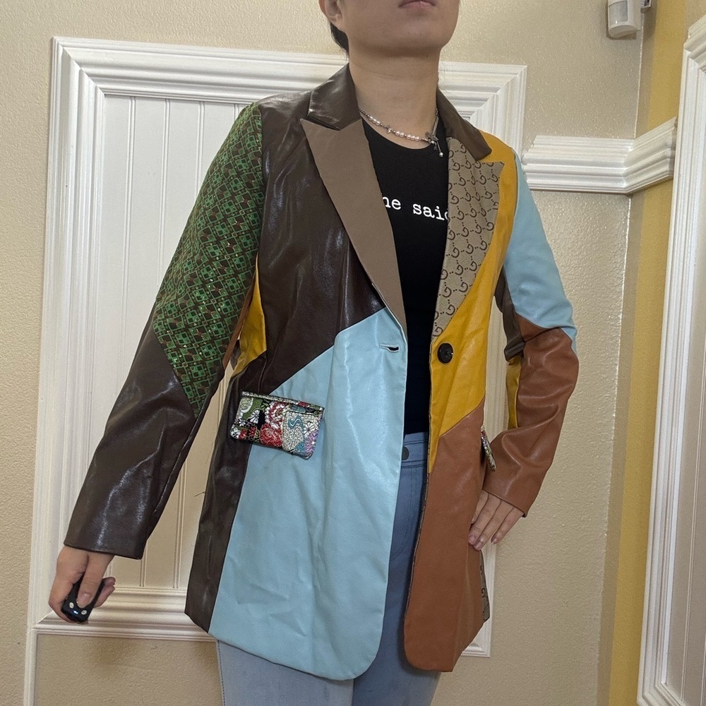 New! Colorful Patchwork Women's Jacket - Picture 6 of 11